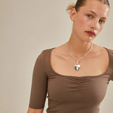 CHARM recycled maxi heart pendant - silver plated