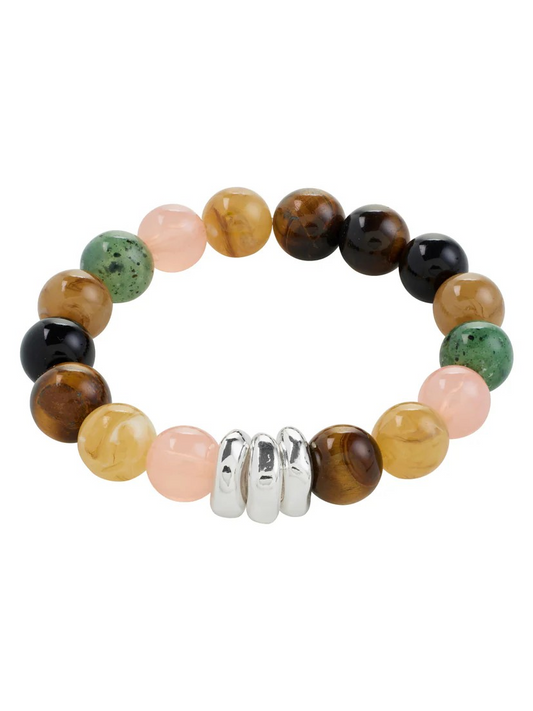 UNFOLD semi-precious stone bracelet - Silver plated