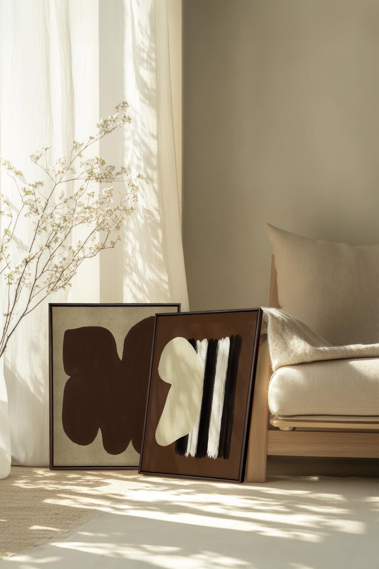 DUO CONTRASTES PROFONDS (2 Oeuvres sur toile étirée)