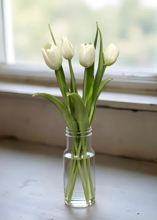 Bouquet de Tulipes Artificielles - Blanc