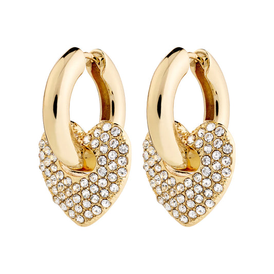 DUNE Boucles d'oreilles Crystal - Plaqué Or