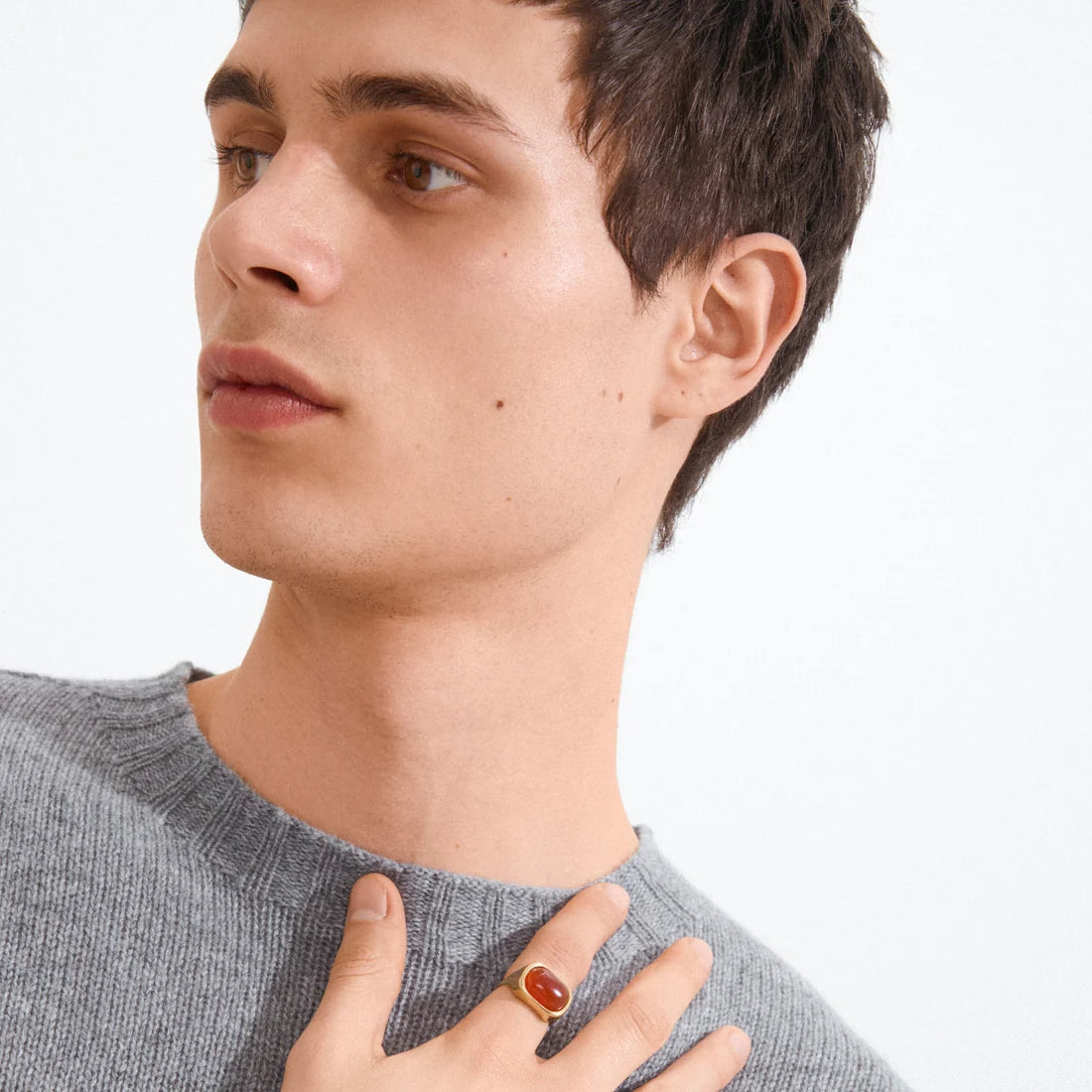 Bague avec Agate Rouge NOW Pilgrim - Or