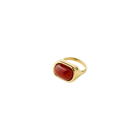 Bague avec Agate Rouge NOW Pilgrim - Or