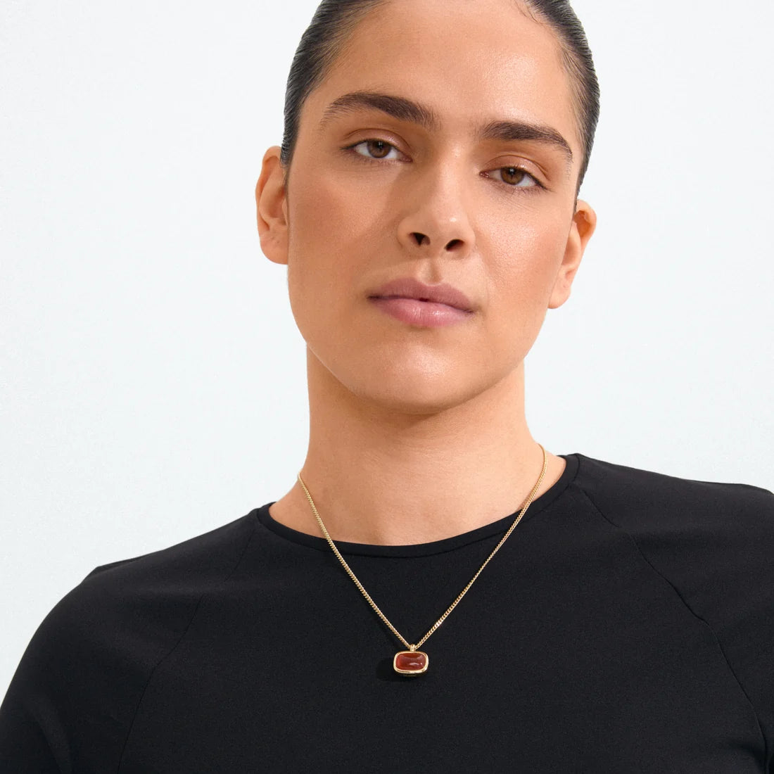 Collier avec Agate Rouge NOW Pilgrim - Or