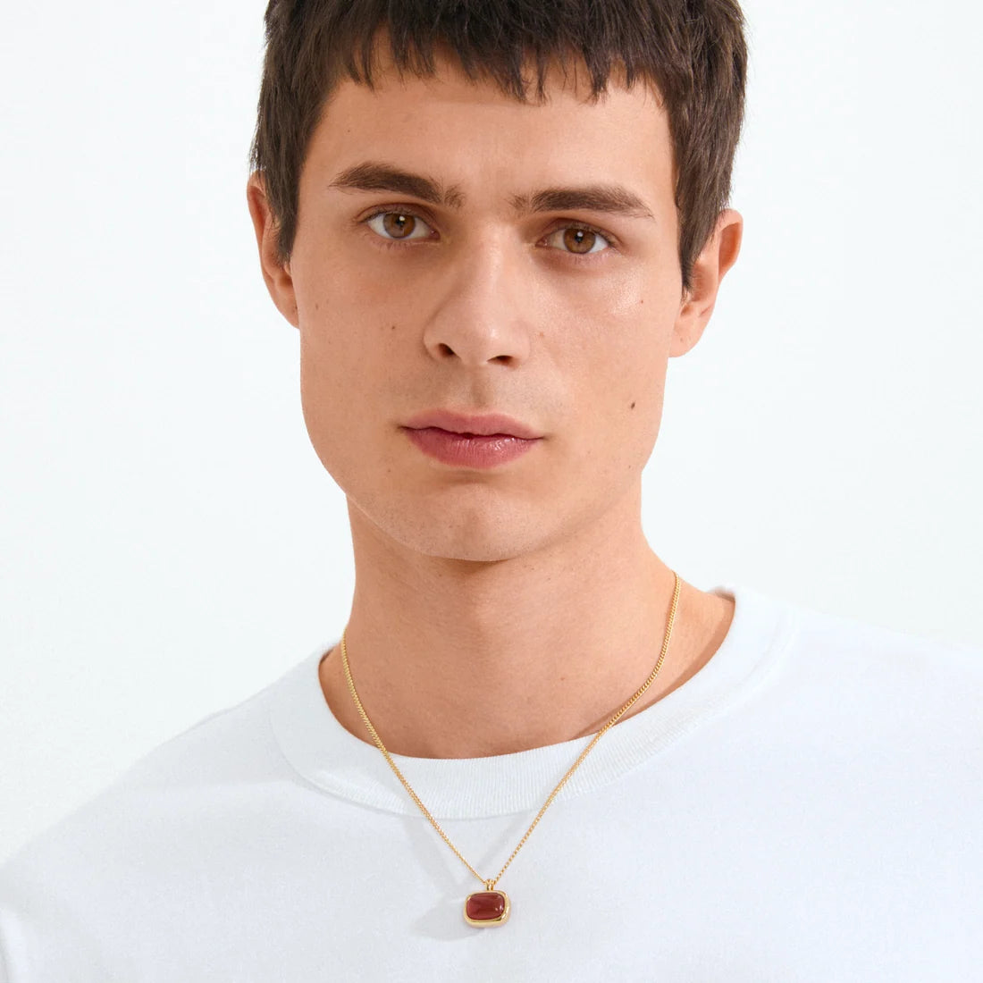 Collier avec Agate Rouge NOW Pilgrim - Or