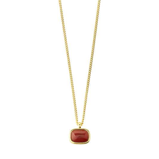 Collier avec Agate Rouge NOW Pilgrim - Or
