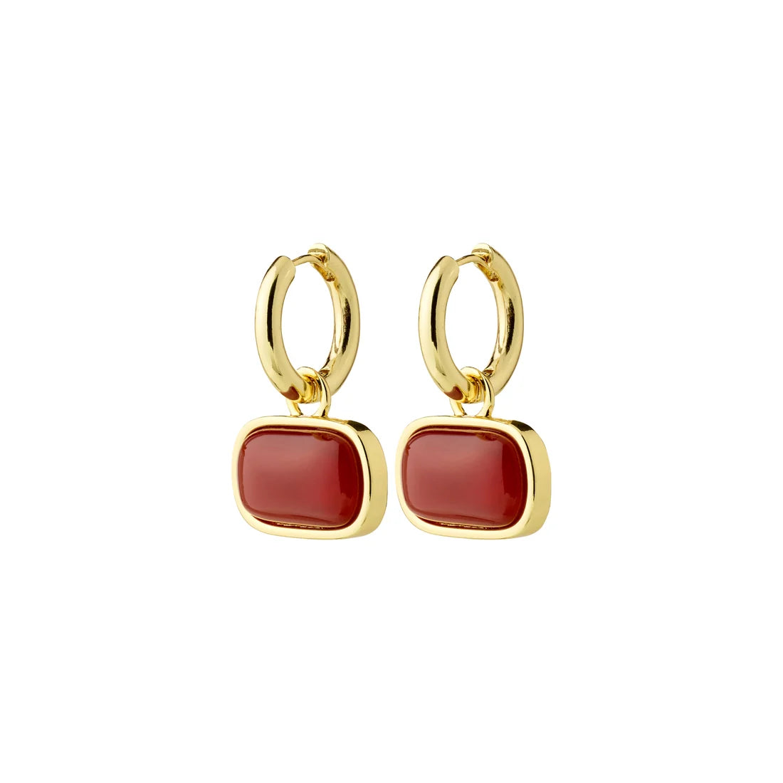 Boucles d'Oreilles avec Agate Rouge NOW Pilgrim - Or