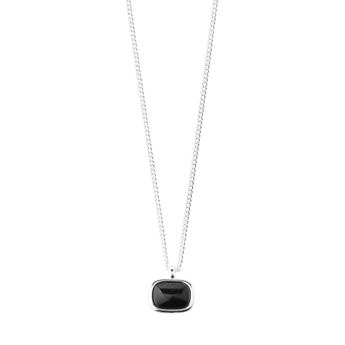 Collier avec Agate Noire NOW Pilgrim - Argent