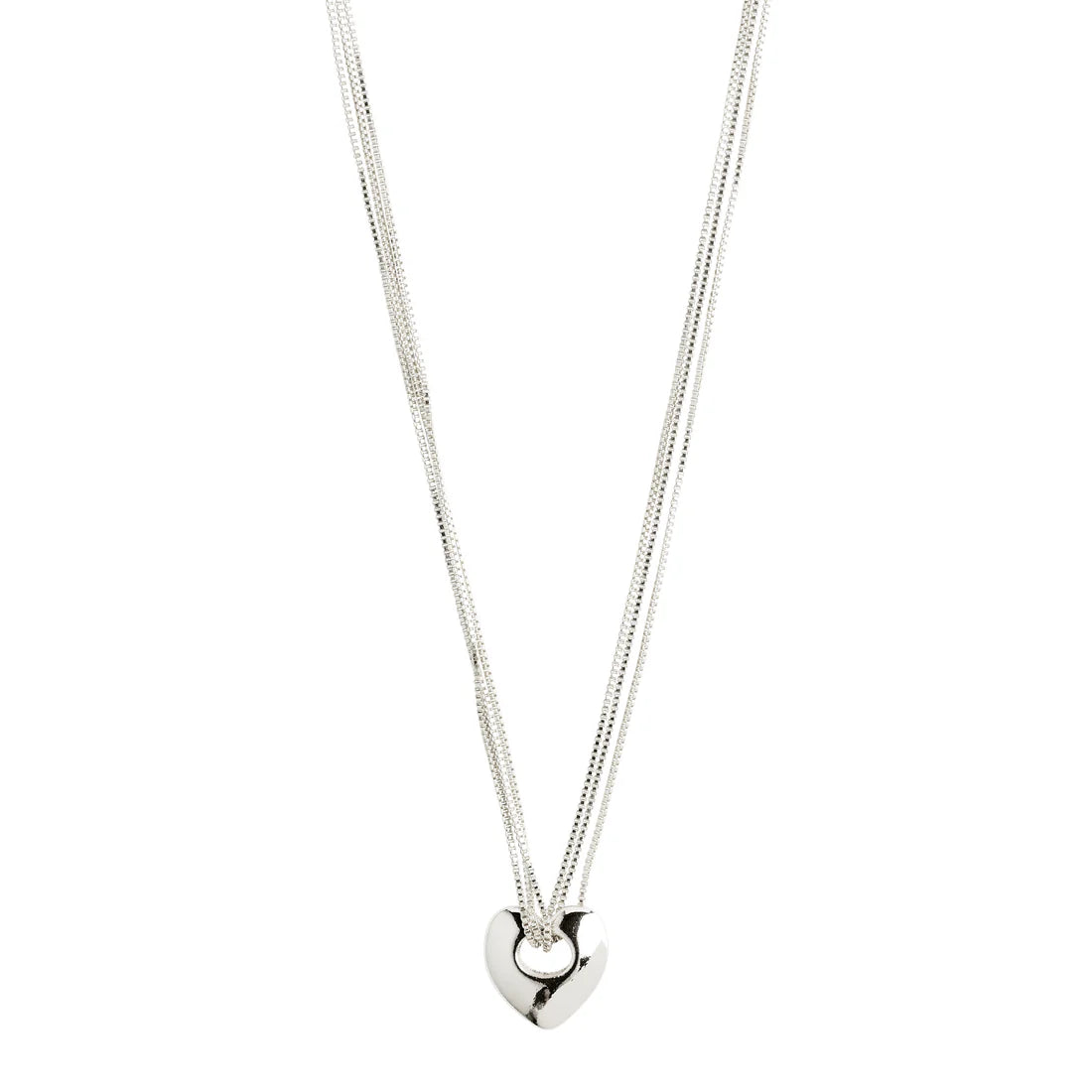 WAVE Collier coeur recyclé - plaqué argent