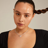 WAVE Collier coeur recyclé - plaqué argent