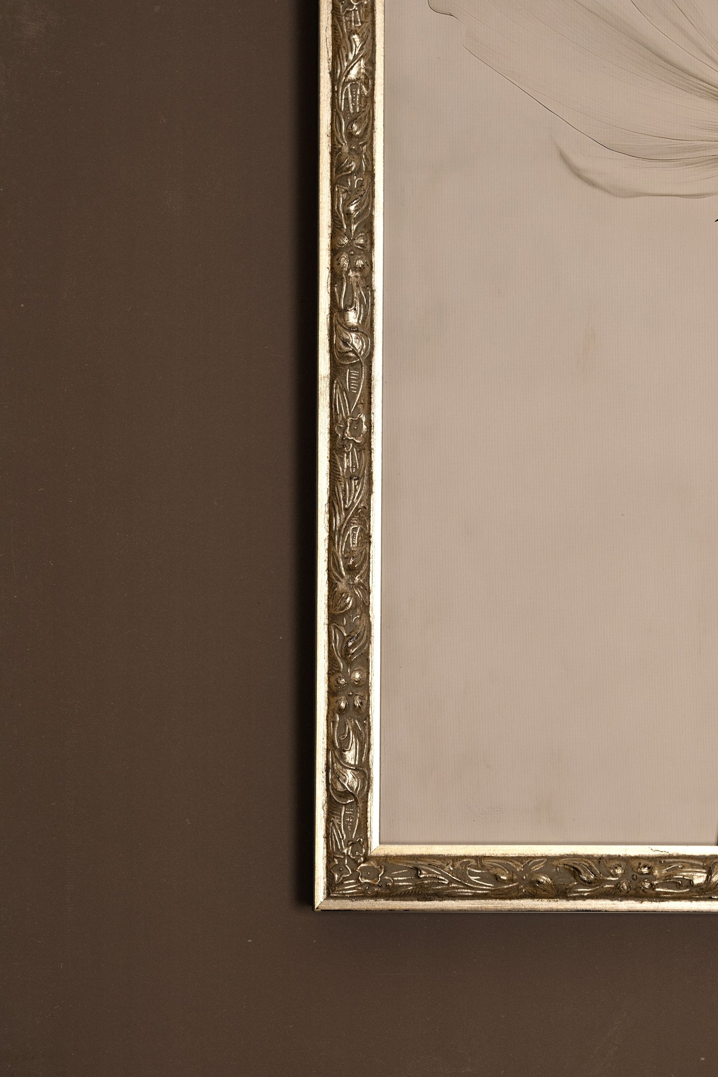 PÉTALE D'IVOIRE, CADRE VINTAGE ARGENT