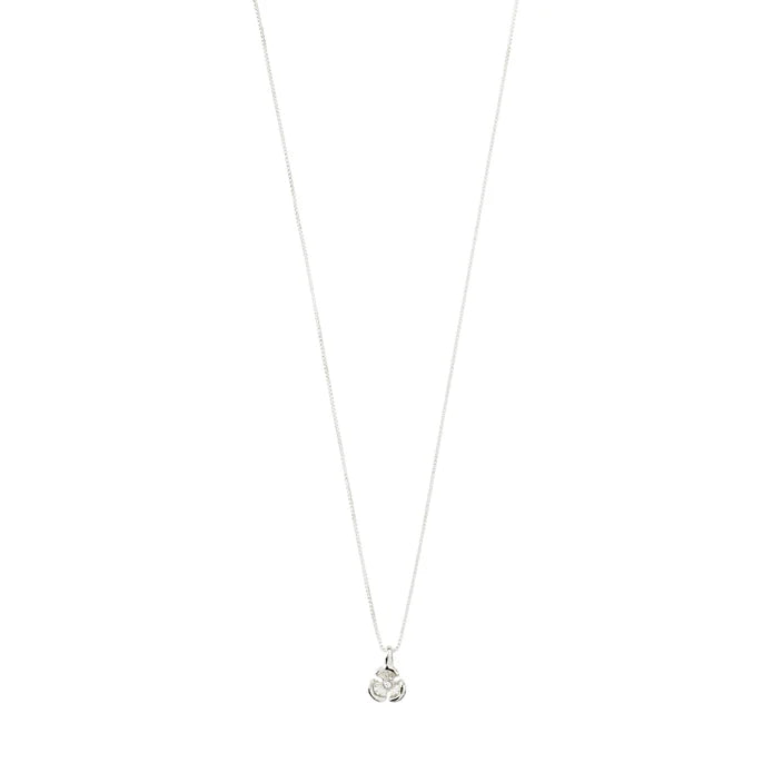 ECHO Necklace with recycled mini pendant - silver plated