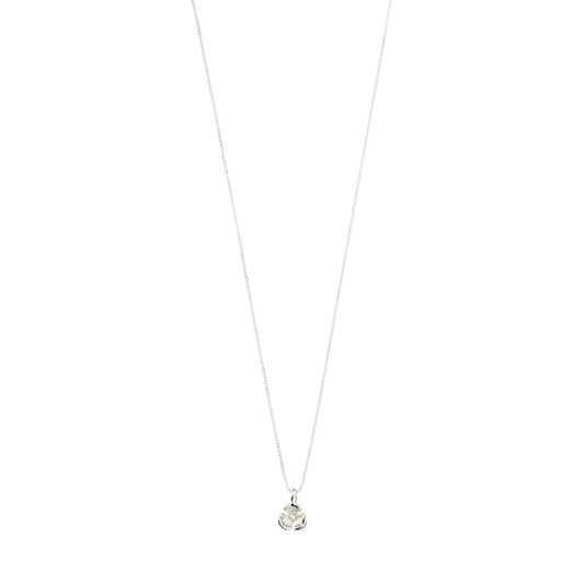 ECHO Necklace with recycled mini pendant - silver plated