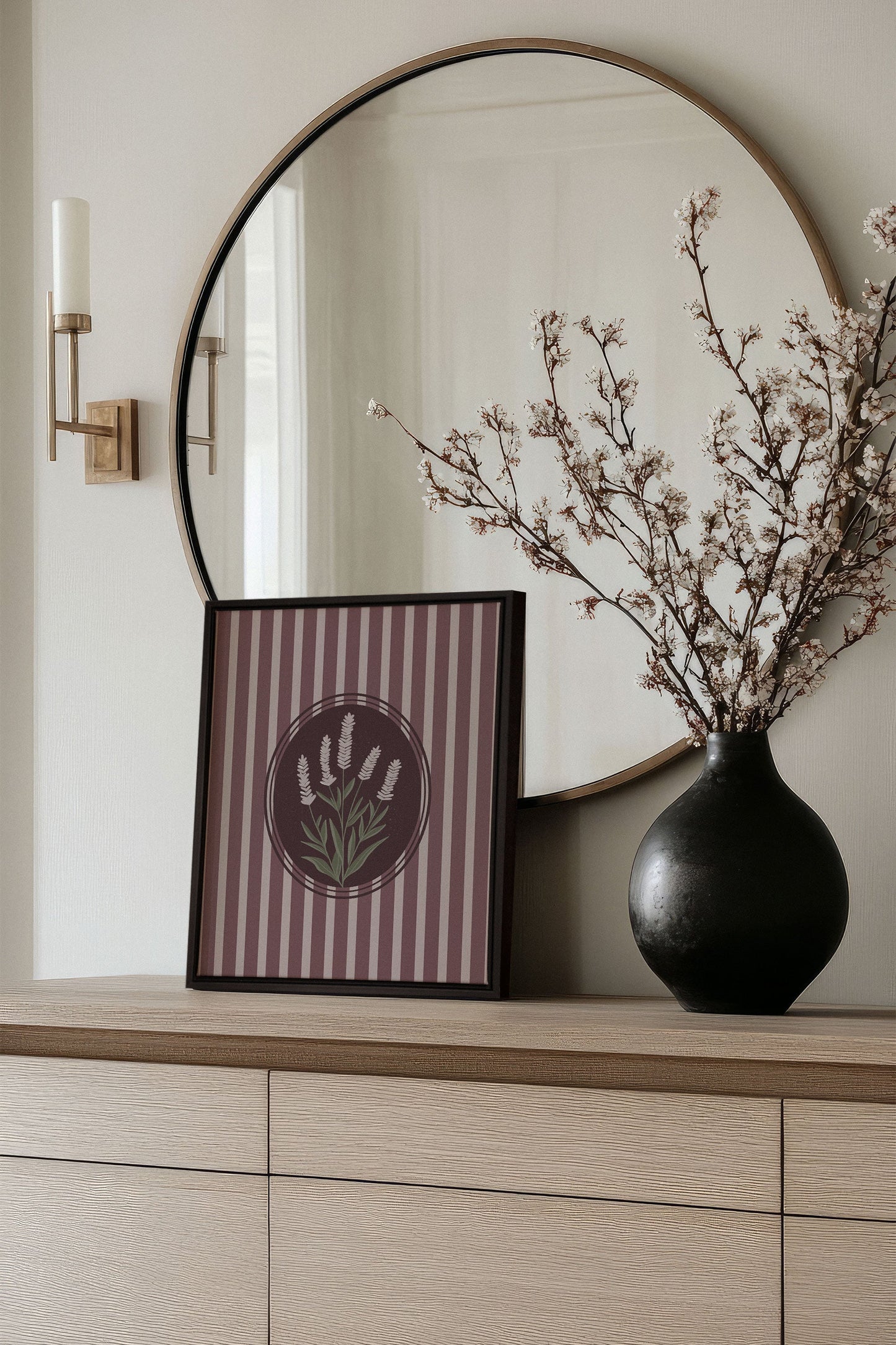LAVENDER STRIPES, Oeuvre sur toile étirée