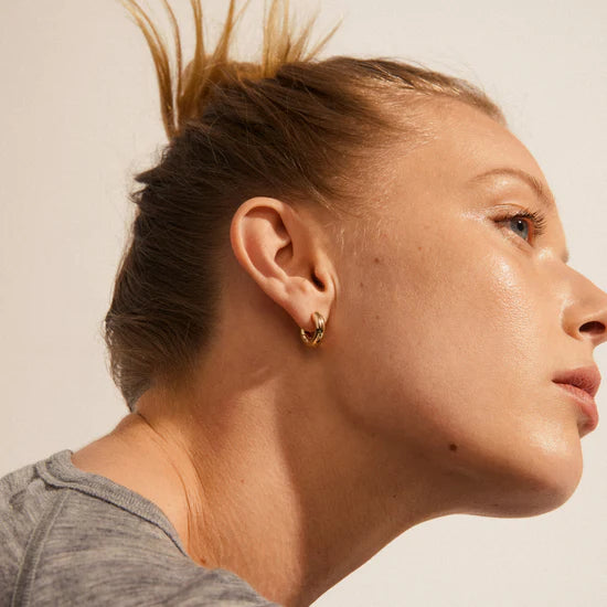 AICA Solid Hoop Earrings - Gold Plated