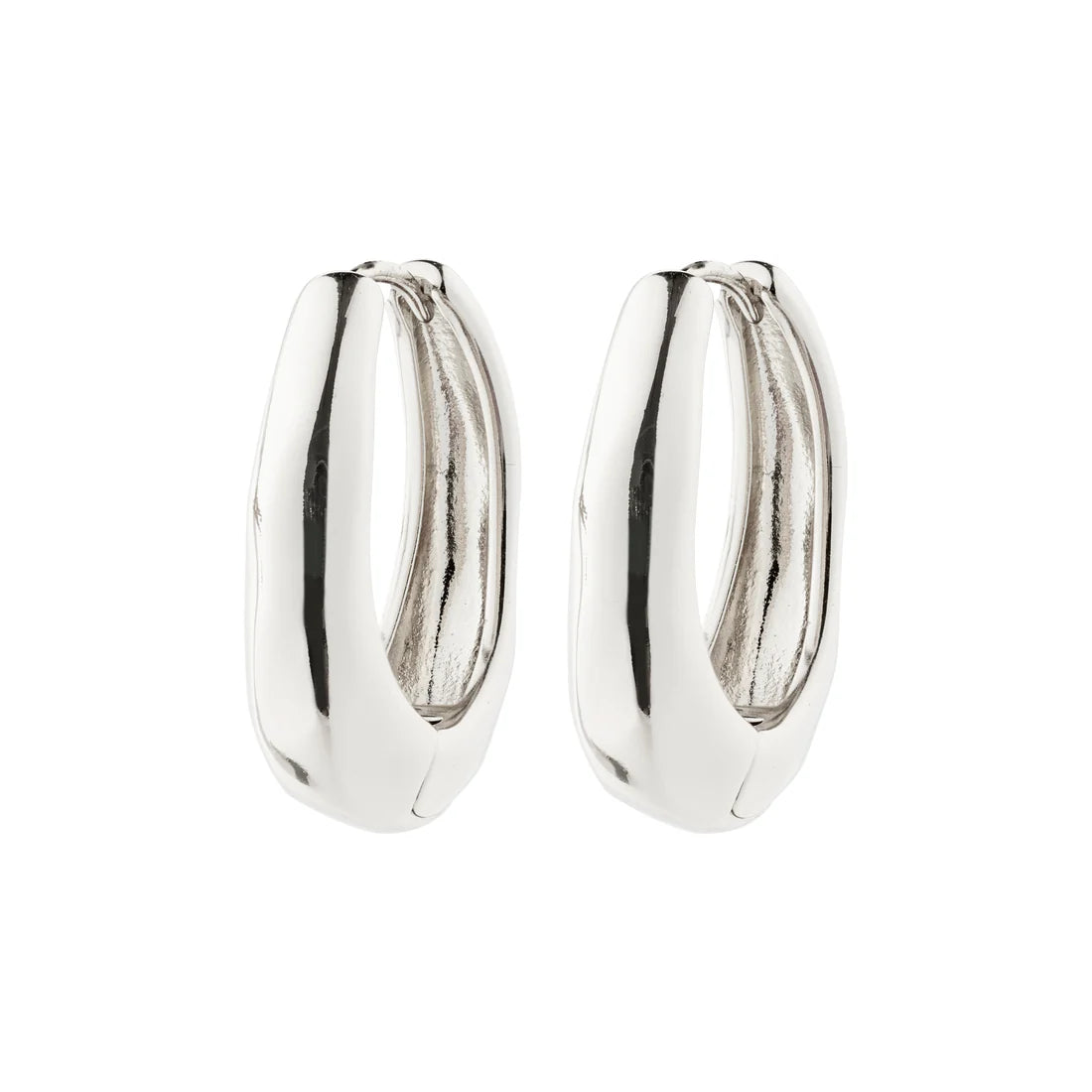 ASHER Oval Earrings - Silver Plated