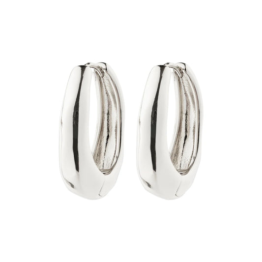 ASHER Oval Earrings - Silver Plated