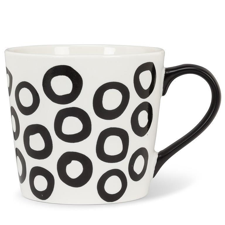 Tasse à Motif Cercles Bouclés – Blanc et Noir