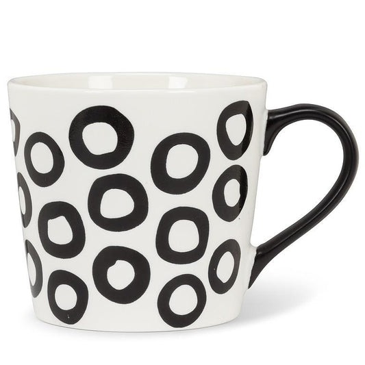 Tasse à Motif Cercles Bouclés – Blanc et Noir