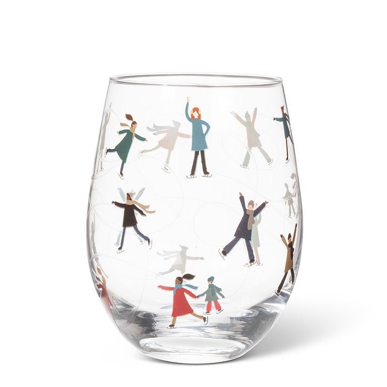Verre à vin sans pied - Patineurs