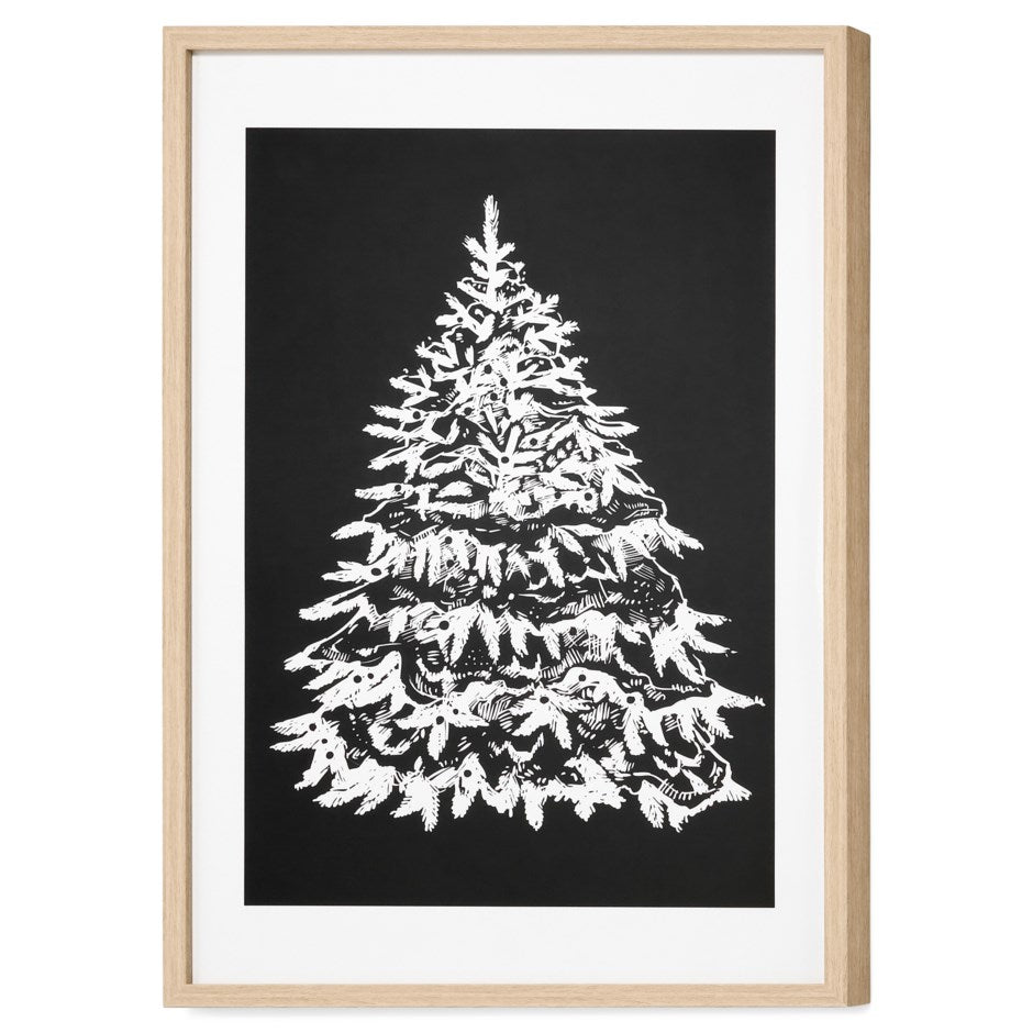 Printed Table - Snowy Fir Tree