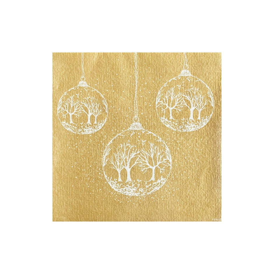 Serviette de table Paviot - Boule à neige or