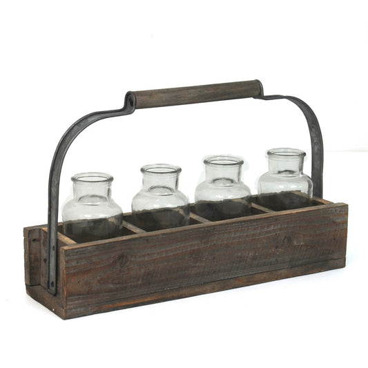 Crate with Handle and Bottles