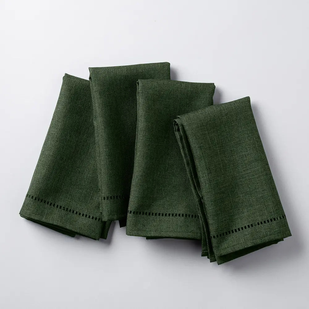 Serviette de table Hemstitch - vert foret