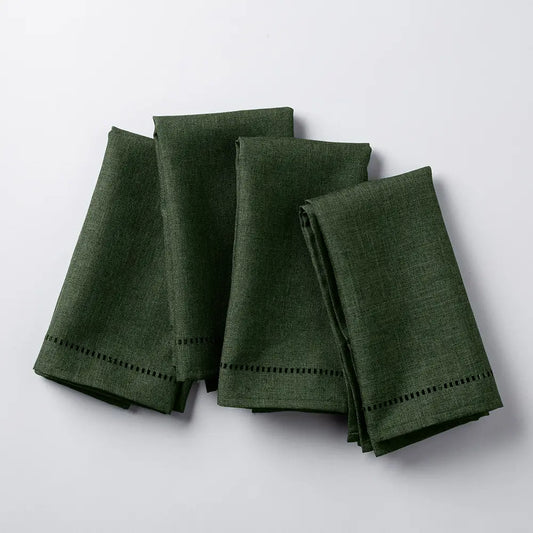 Serviette de table Hemstitch - vert foret