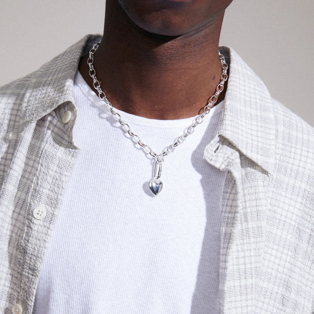 CHARM pendentif en coeur recyclé - plaqué argent