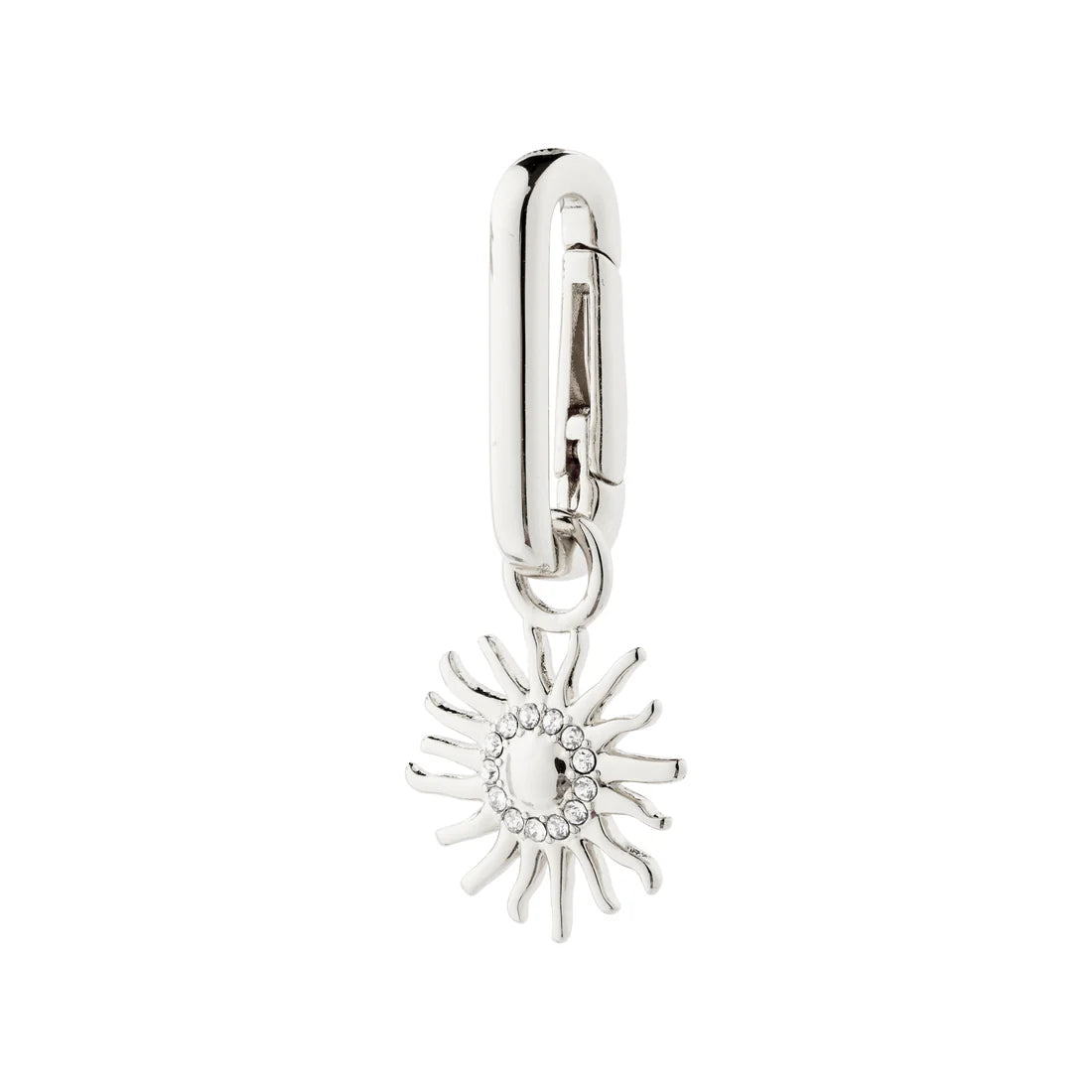 CHARM pendentif soleil en cristal recyclé - plaqué argent