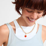 CHARM Pendentif Coeur Coloré - Plaqué Or