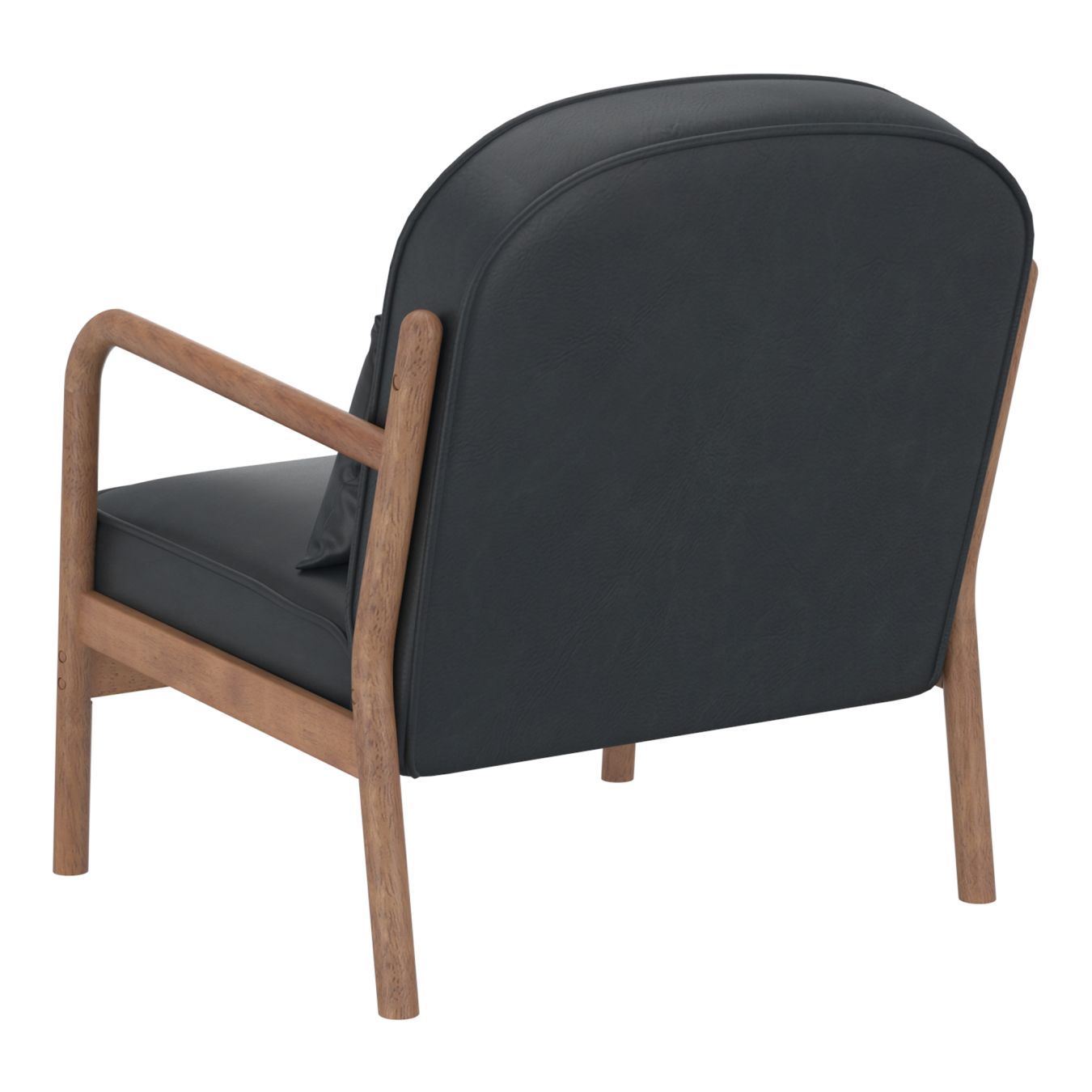 Black Faux Leather Side Chair - Fani