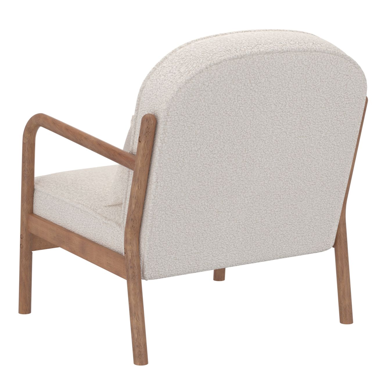 White Bouclé Fabric Side Chair - Fani