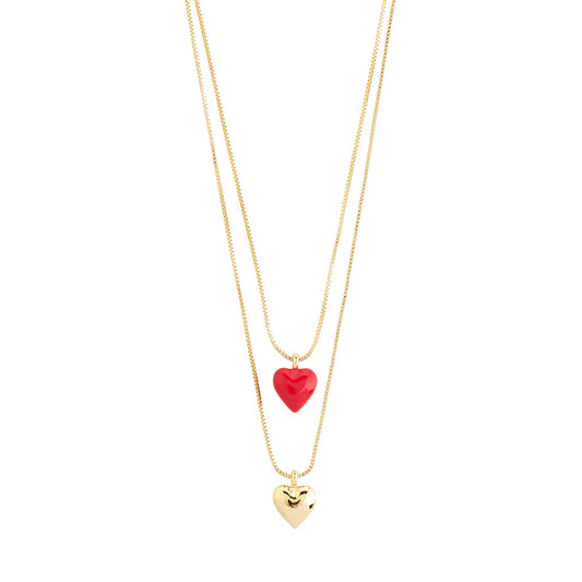 MAEVE 2 in 1 Heart Pendant Necklace - Gold Plated