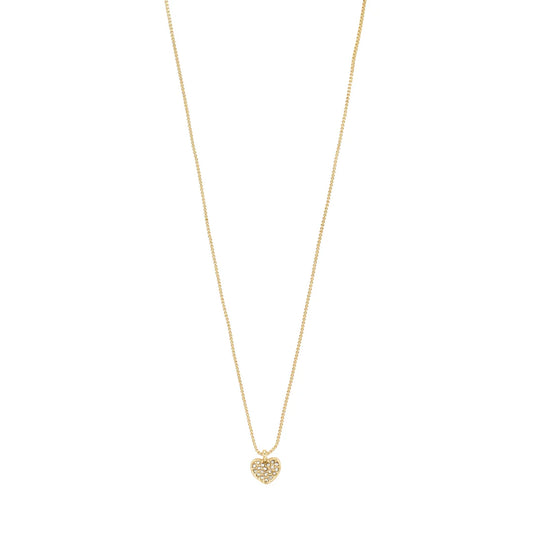EMMETT Crystal Heart Necklace - Gold Plated