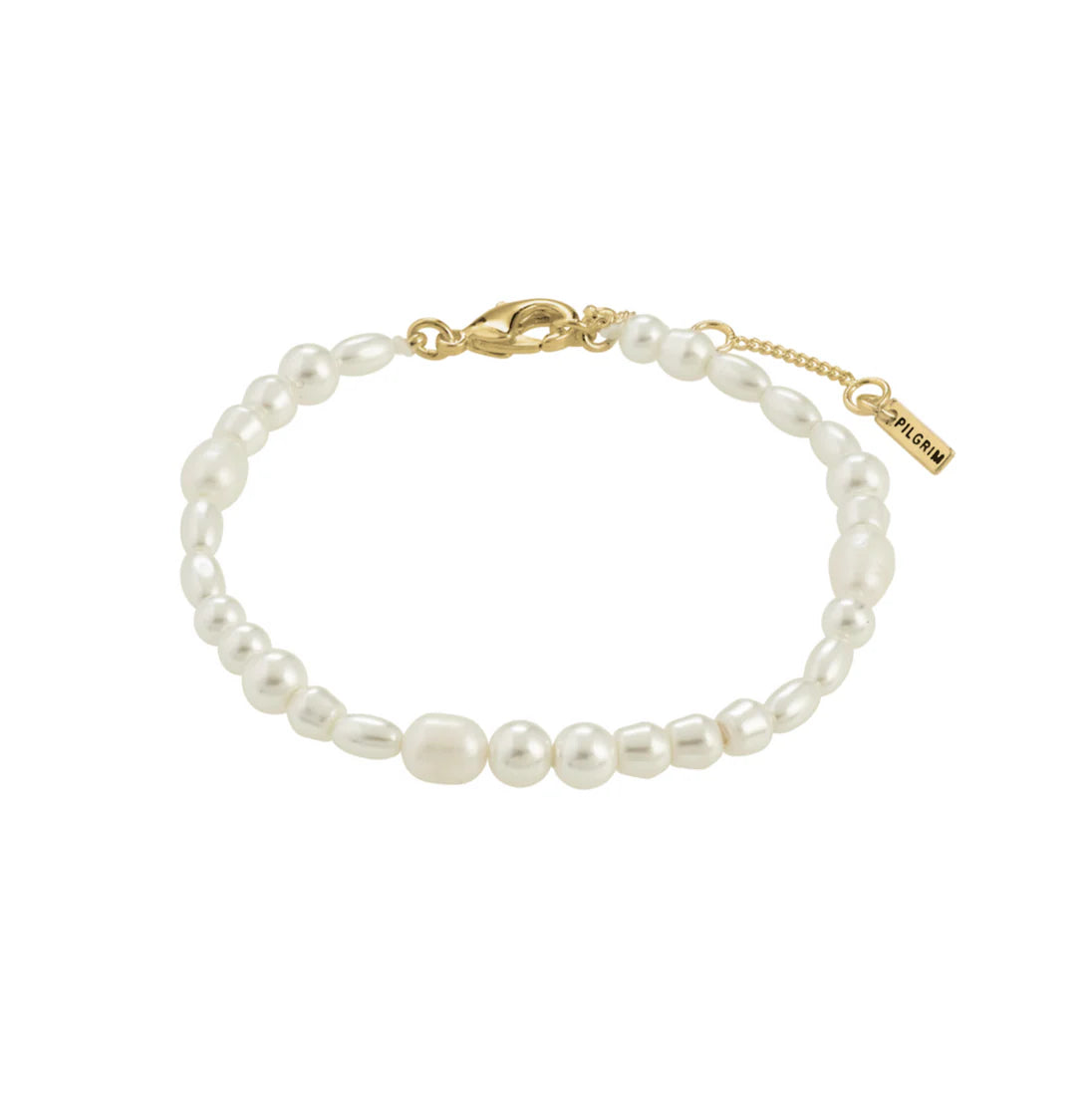 ELLIANA Freshwater Pearl and Glass Bead Bracelet - Silver Plated