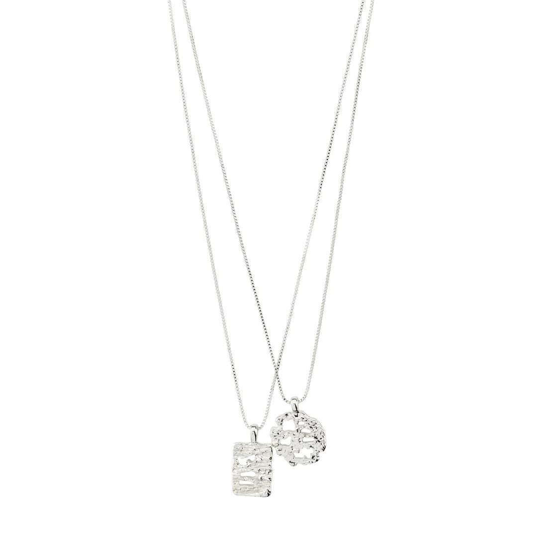 BRENDA Collier Pendentif 2 en 1 - Plaqué Argent