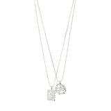 BRENDA Collier Pendentif 2 en 1 - Plaqué Argent