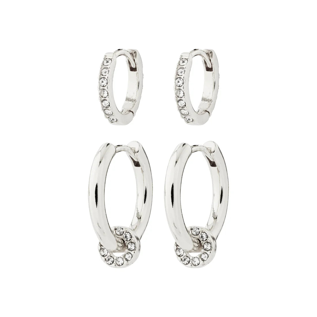 SCOTTIE Boucles d'Oreilles 2-en-1 - Plaqué Argent