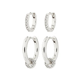 SCOTTIE Boucles d'Oreilles 2-en-1 - Plaqué Argent