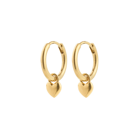ALAIA Boucles d'oreilles pendentif cœur - Plaqué Or