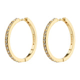 EBNA maxi crystal hoop earrings - gold plated