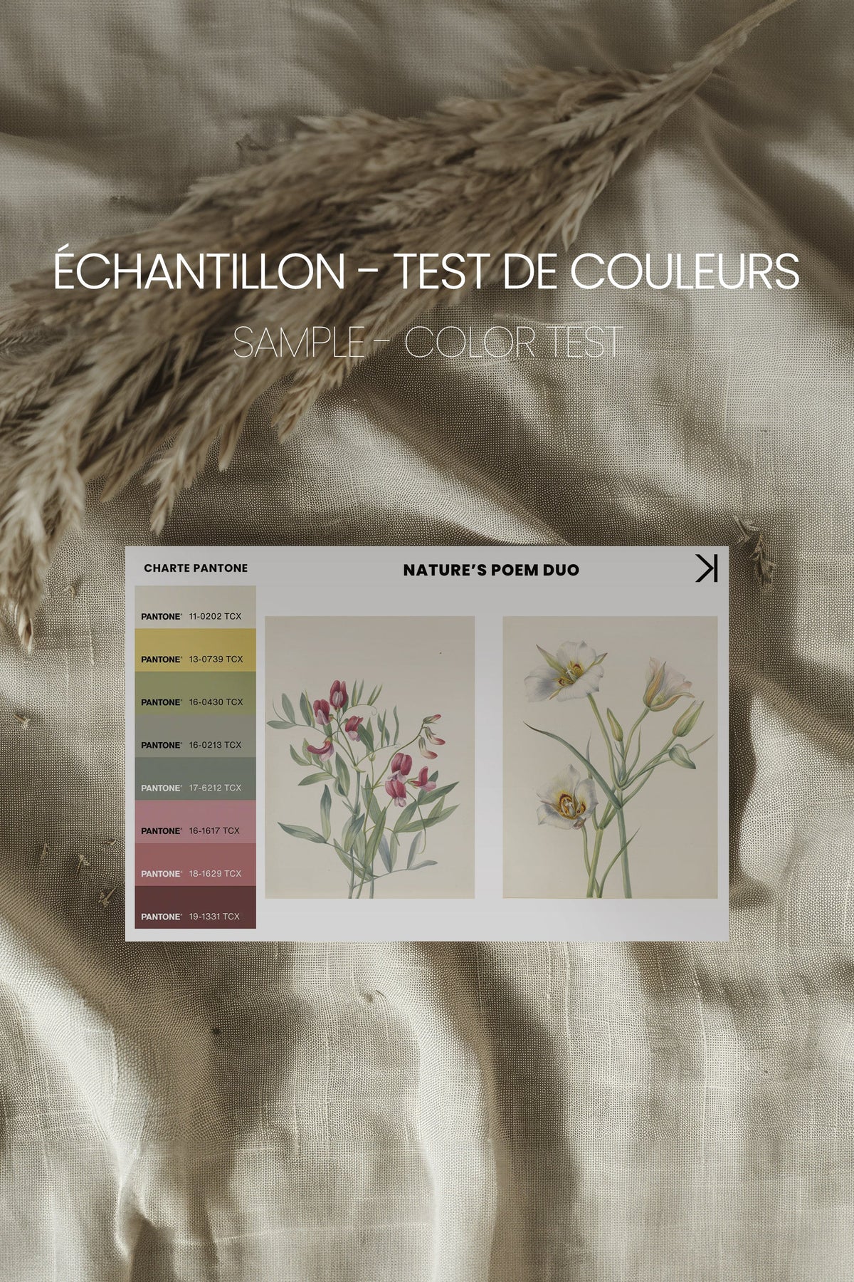 NATURE'S POEM DUO, 2 Oeuvres sur toile étirée, encadré Blanc (Collective)