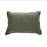 Lin - Ensemble de couvre oreillers décoratifs vert olive
