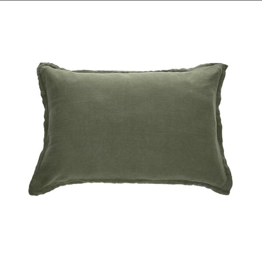 Linen - Olive Green Decorative Pillow Cover Set