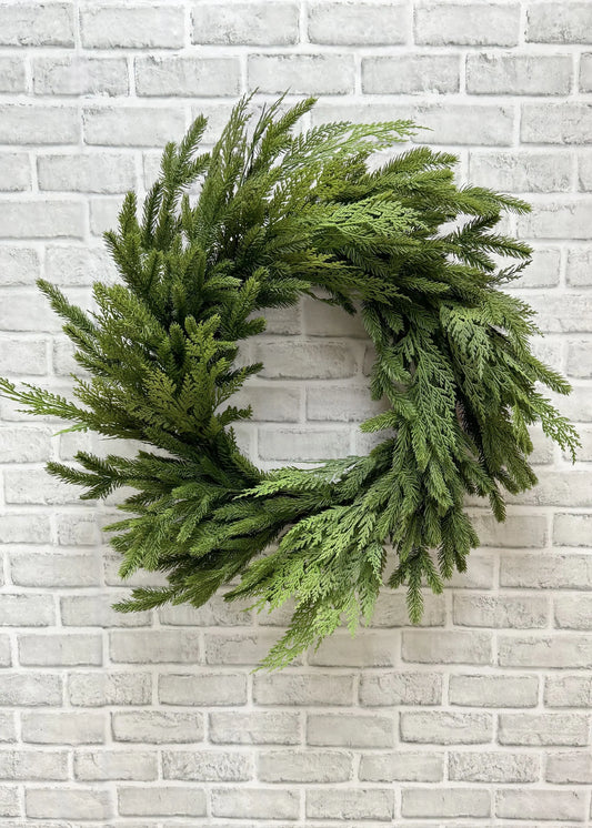 Couronne épinette & cèdre Fresh Touch – 28"