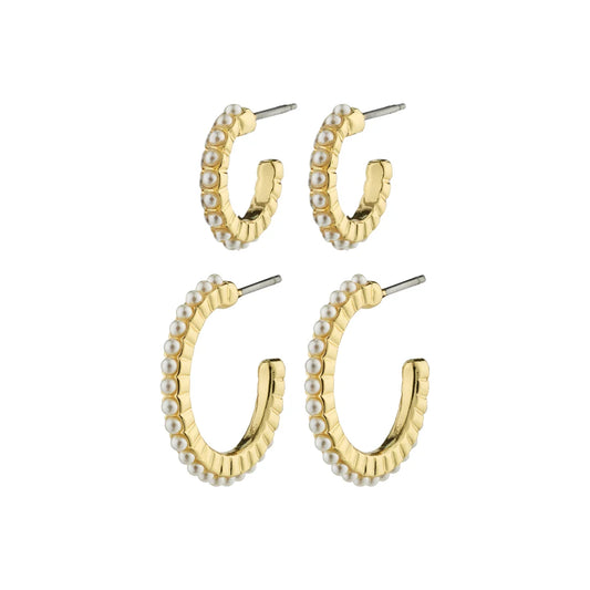 Boucles d'Oreilles MAGNOLIA Set de 2 Pilgrim - Or