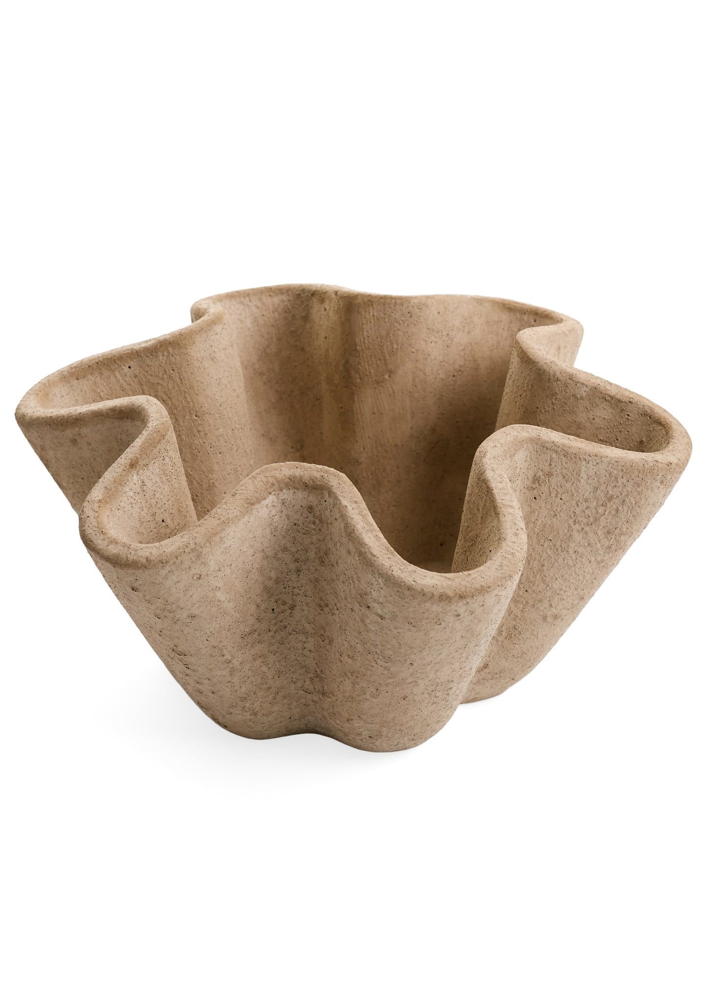 Cache-pot avec rebord ondulé - Naturel