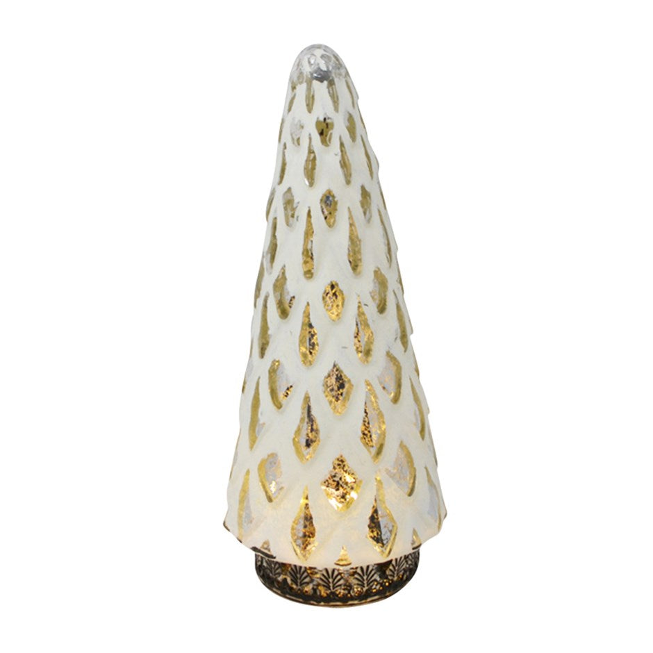 LED Glass Tree - White